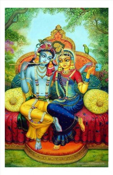 Radha Krishna 32 hindou Peinture à l'huile